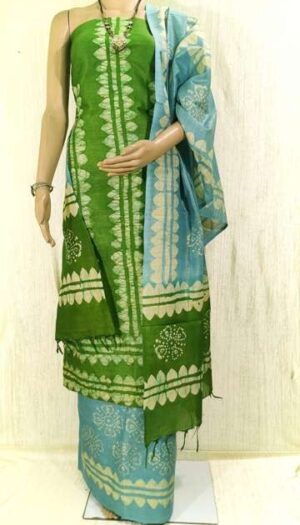 Latest Women's Khadi Cotton Hand Batik Print Dresses