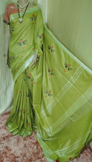Latest Women's Pure Cotton Emboidery Work Saree