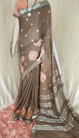 Latest Women's Pure Cotton Emboidery Work Saree