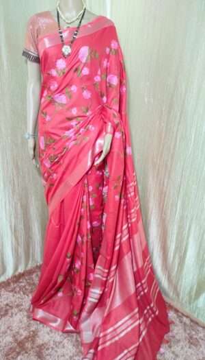 Latest Women's Pure Cotton Emboidery Work Saree