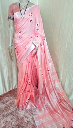 Latest Women's Pure Cotton Emboidery Work Saree