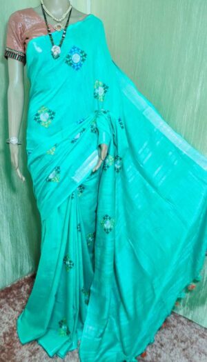 Latest Women's Pure Cotton Emboidery Work Saree