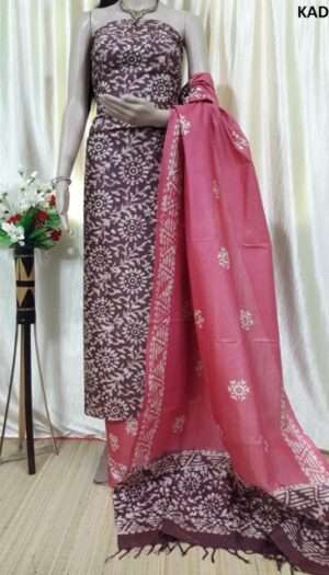 Latest Women's Khadi Cotton Hand Batik Print Dresses