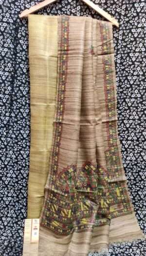 Tussar Ghicha Silk Madhubani Paint Dress Material