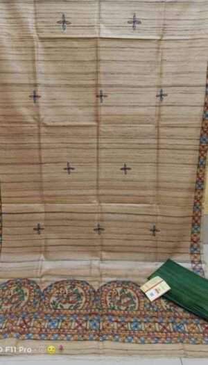 Tussar Ghicha Silk Madhubani Paint Dress Material