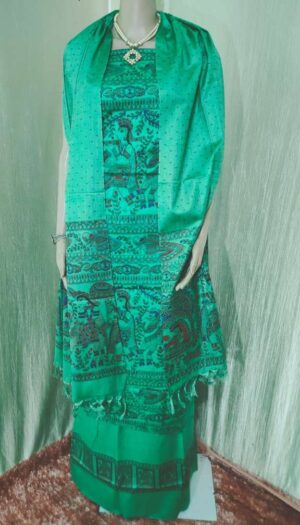 Latest Women's Khadi Cotton Madhubani Print Dresses