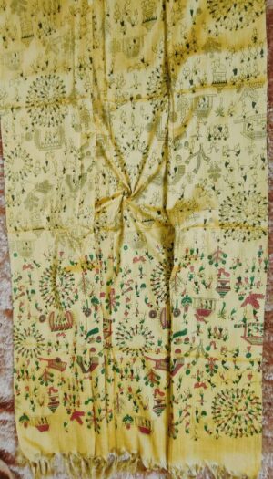 Khadi Silk Madhubani Print Dupatta