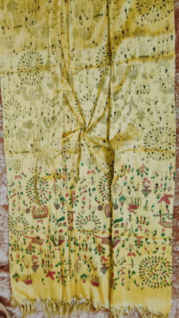Khadi Silk Madhubani Print Dupatta