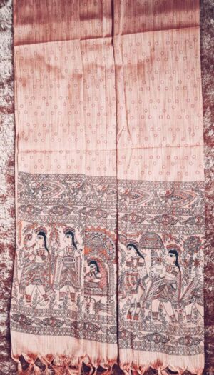Khadi Silk Madhubani Print Dupatta