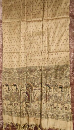 Khadi Silk Madhubani Print Dupatta