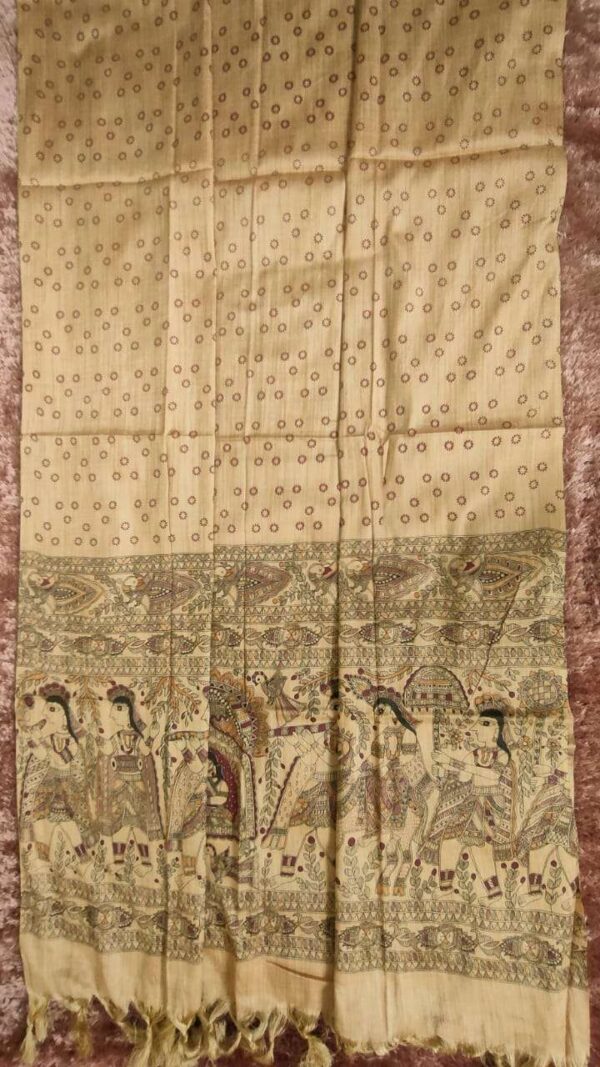 Khadi Silk Madhubani Print Dupatta
