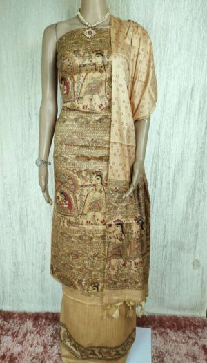 Latest Women's Khadi Silk Madhubani Print Dresses