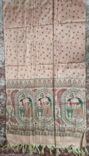 Khadi Silk Madhubani Print Dupatta