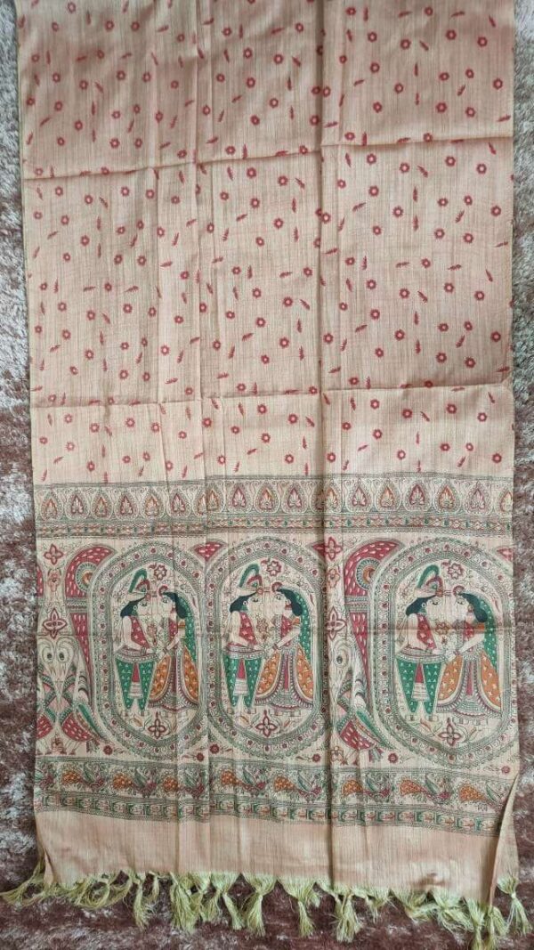 Khadi Silk Madhubani Print Dupatta