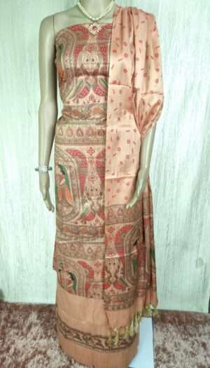 Latest Women's Khadi Silk Madhubani Print Dresses