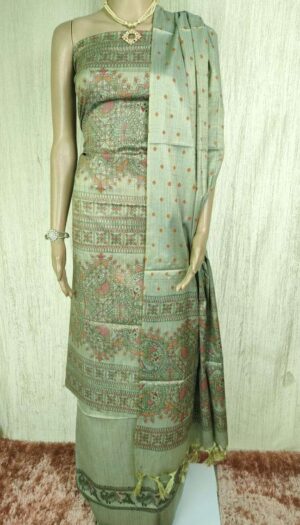 Latest Women's Khadi Silk Madhubani Print Dresses