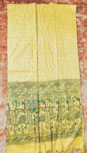 Khadi Silk Madhubani Print Dupatta