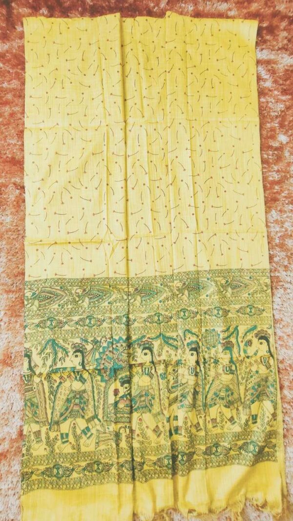 Khadi Silk Madhubani Print Dupatta