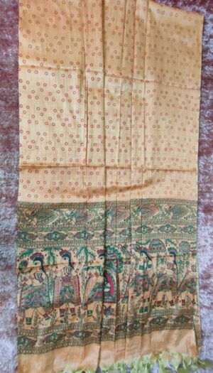Khadi Silk Madhubani Print Dupatta