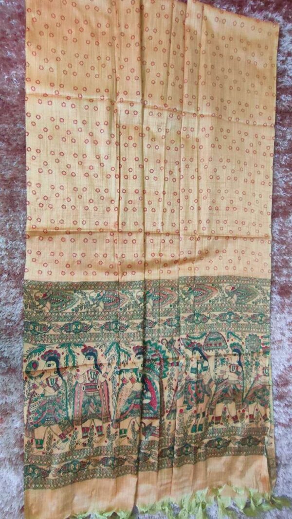 Khadi Silk Madhubani Print Dupatta