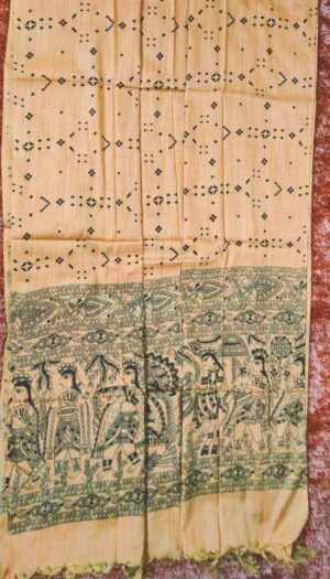 Khadi Silk Madhubani Print Dupatta