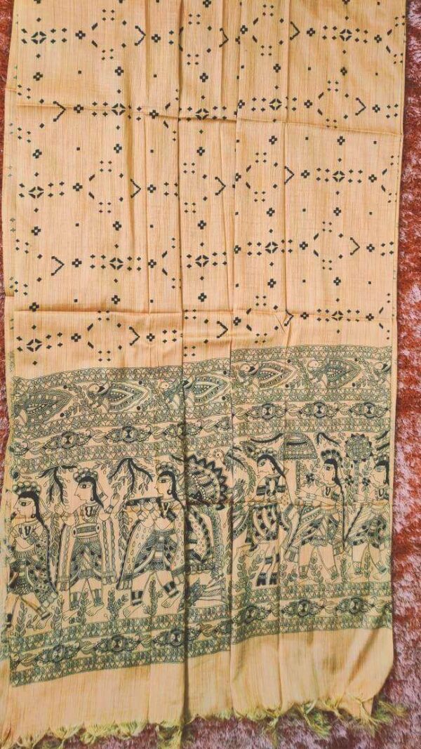 Khadi Silk Madhubani Print Dupatta