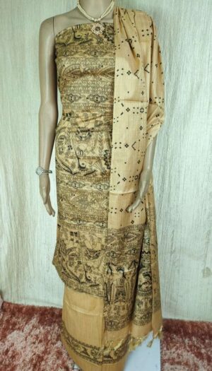 Latest Women's Khadi Silk Madhubani Print Dresses