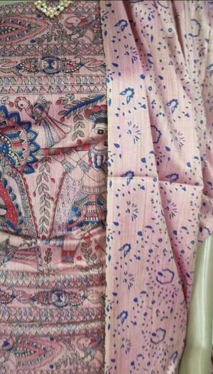 Khadi Silk Madhubani Print Dupatta