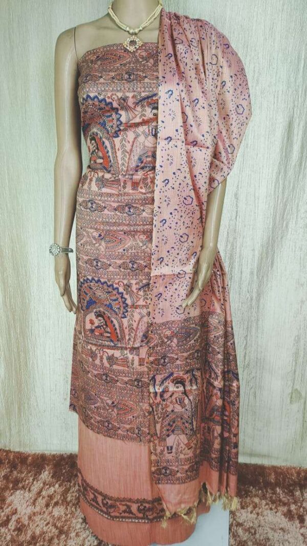 Latest Women's Khadi Silk Madhubani Print Dresses