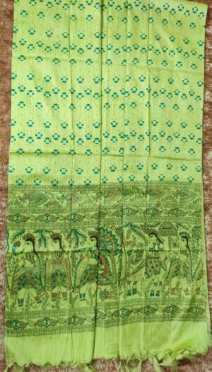 Khadi Silk Madhubani Print Dupatta