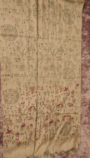 Khadi Silk Madhubani Print Dupatta