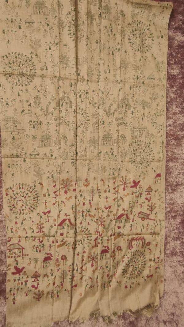 Khadi Silk Madhubani Print Dupatta