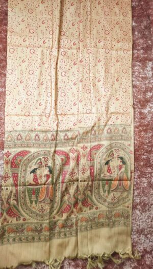 Khadi Silk Madhubani Print Dupatta