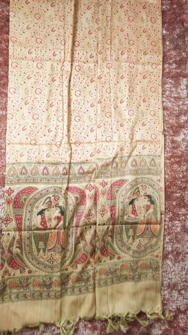 Khadi Silk Madhubani Print Dupatta
