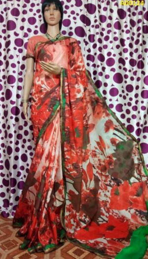 Cotton Silk Handloom Digital  Print  Saree