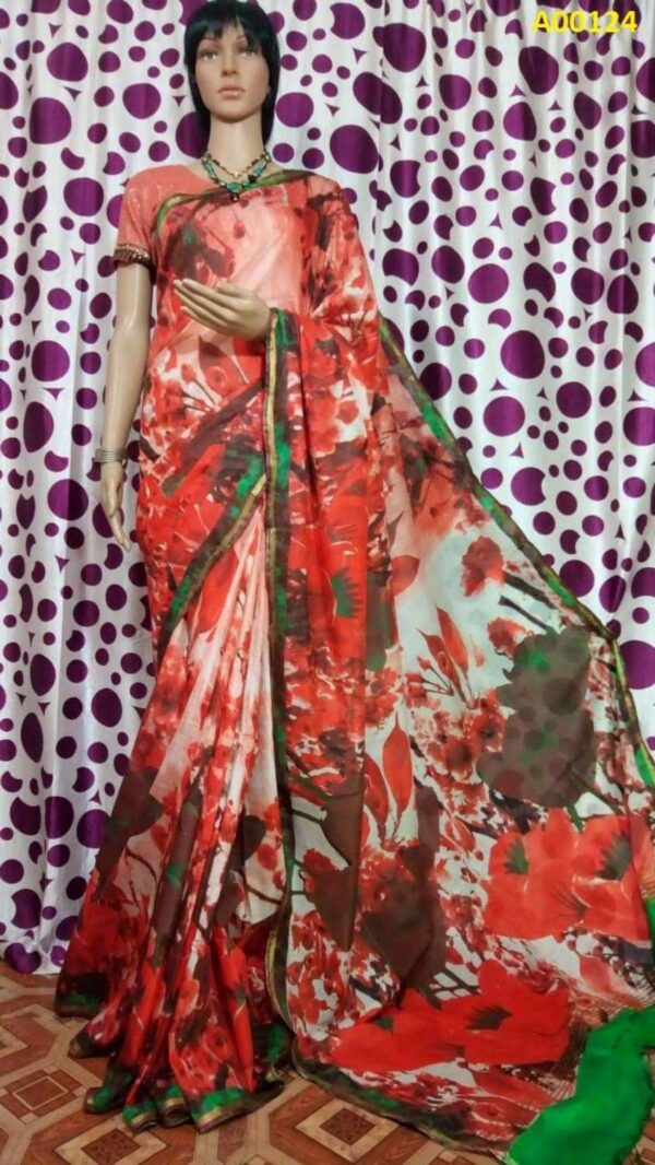 Cotton Silk Handloom Digital  Print  Saree