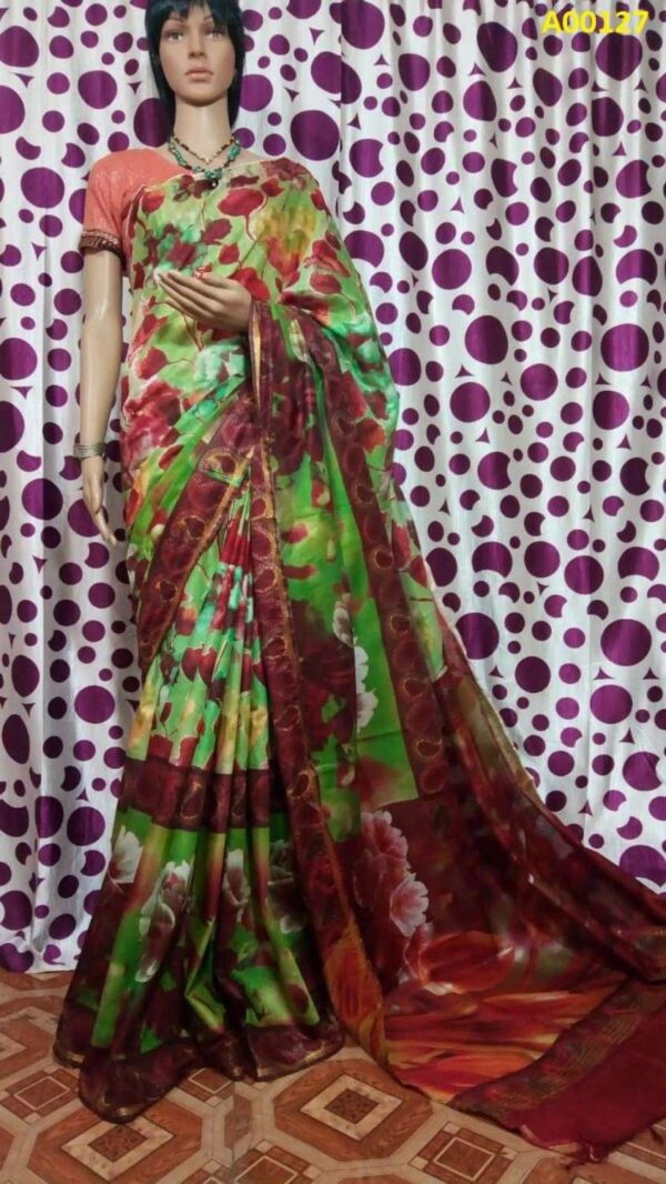 Cotton Silk Handloom Digital  Print  Saree
