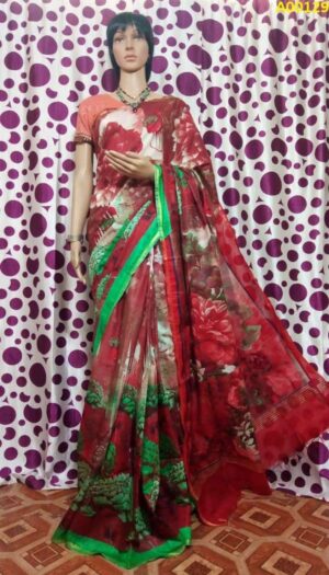 Cotton Silk Handloom Digital  Print  Saree