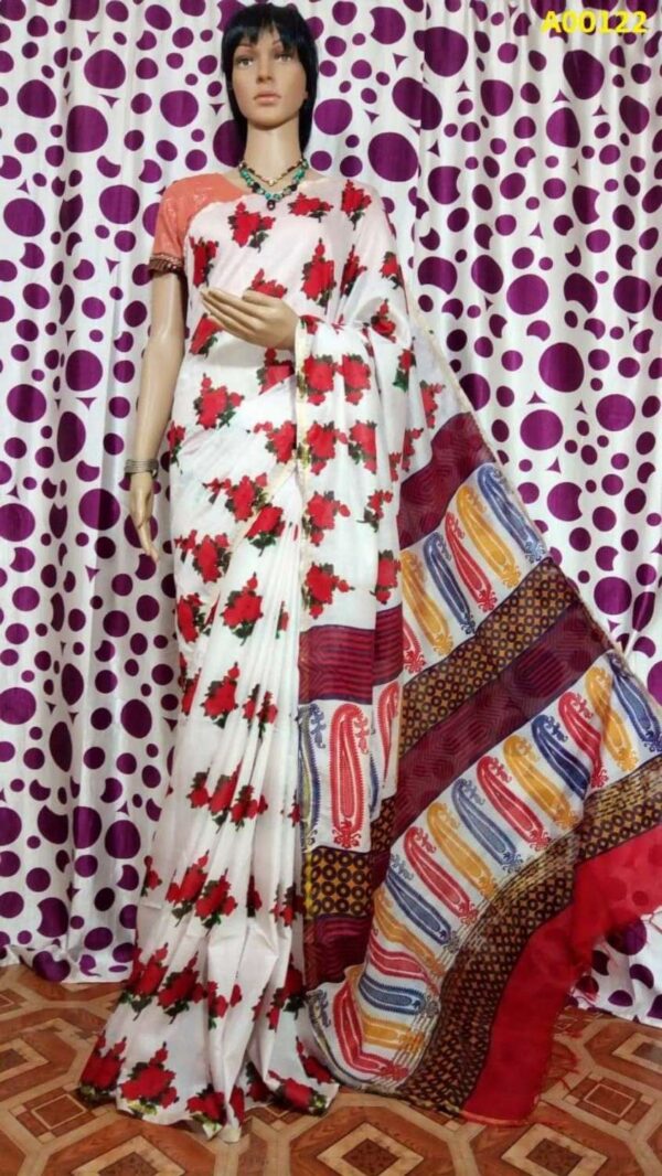 Cotton Silk Handloom Digital  Print  Saree