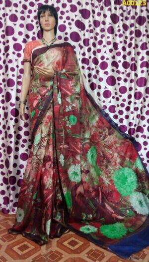 Cotton Silk Handloom Digital  Print  Saree