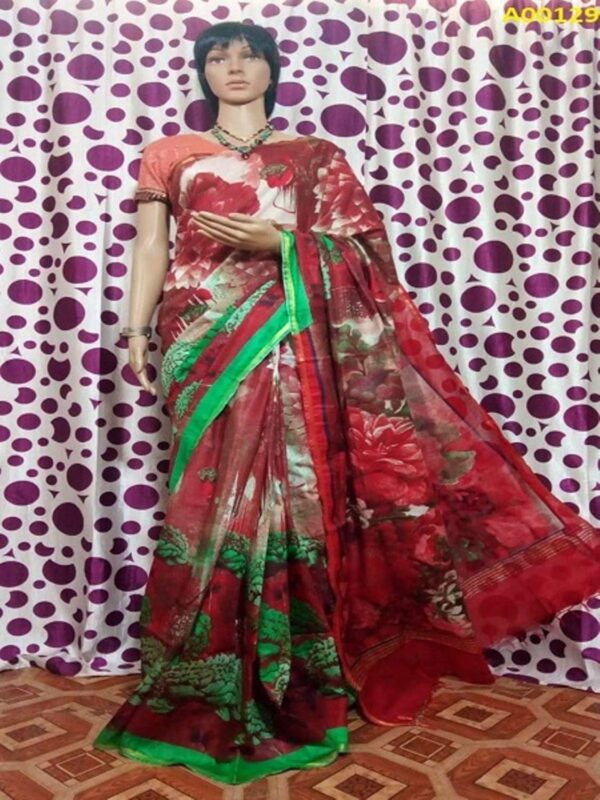 Cotton Silk Handloom Digital  Print  Saree