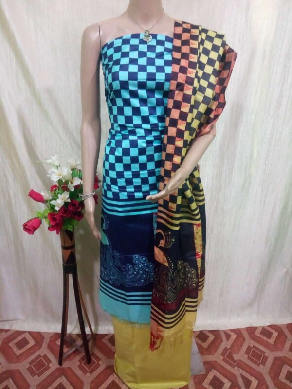 Cotton Silk  Screen Print Dress Material