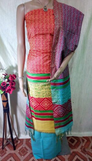Cotton Silk  Screen Print Dress Material