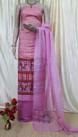 Cotton Silk  Screen Print Dress Material