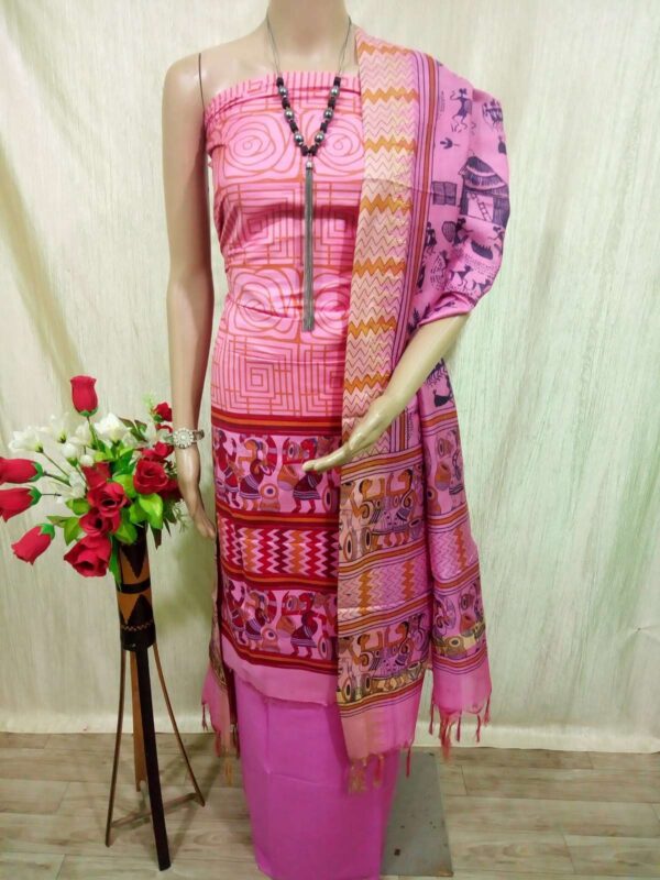 Cotton Silk  Screen Print Dress Material