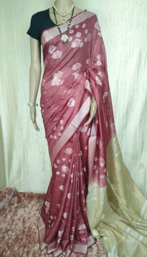 Handloom Cotton Silk Sibori Dying Saree