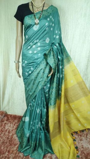 Handloom Cotton Silk Sibori Dying Saree