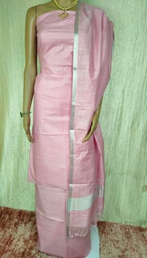 Pure Cotton Self Zari Border Dress Material