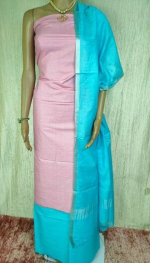 Pure Cotton Self Zari Border Dress Material