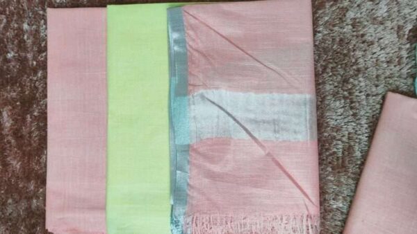 Pure Cotton Self Zari Border Dress Material